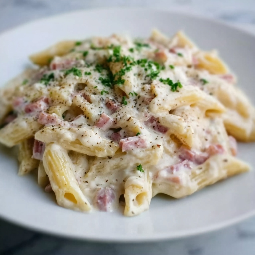 Leftover Ham and Creamy Pasta Recipe - Recipe Image