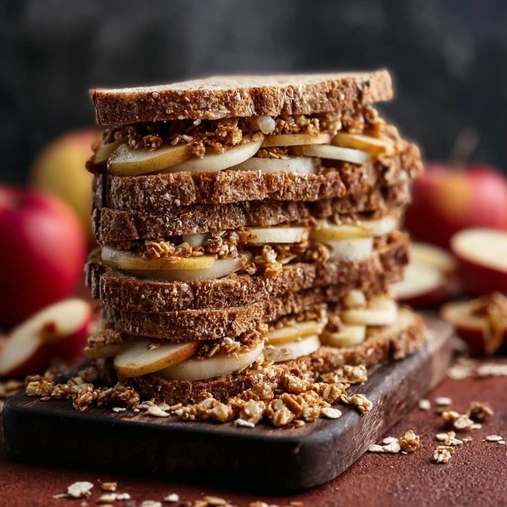 Peanut Butter Apple Sandwiches with Granola Recipe - Recipe Image