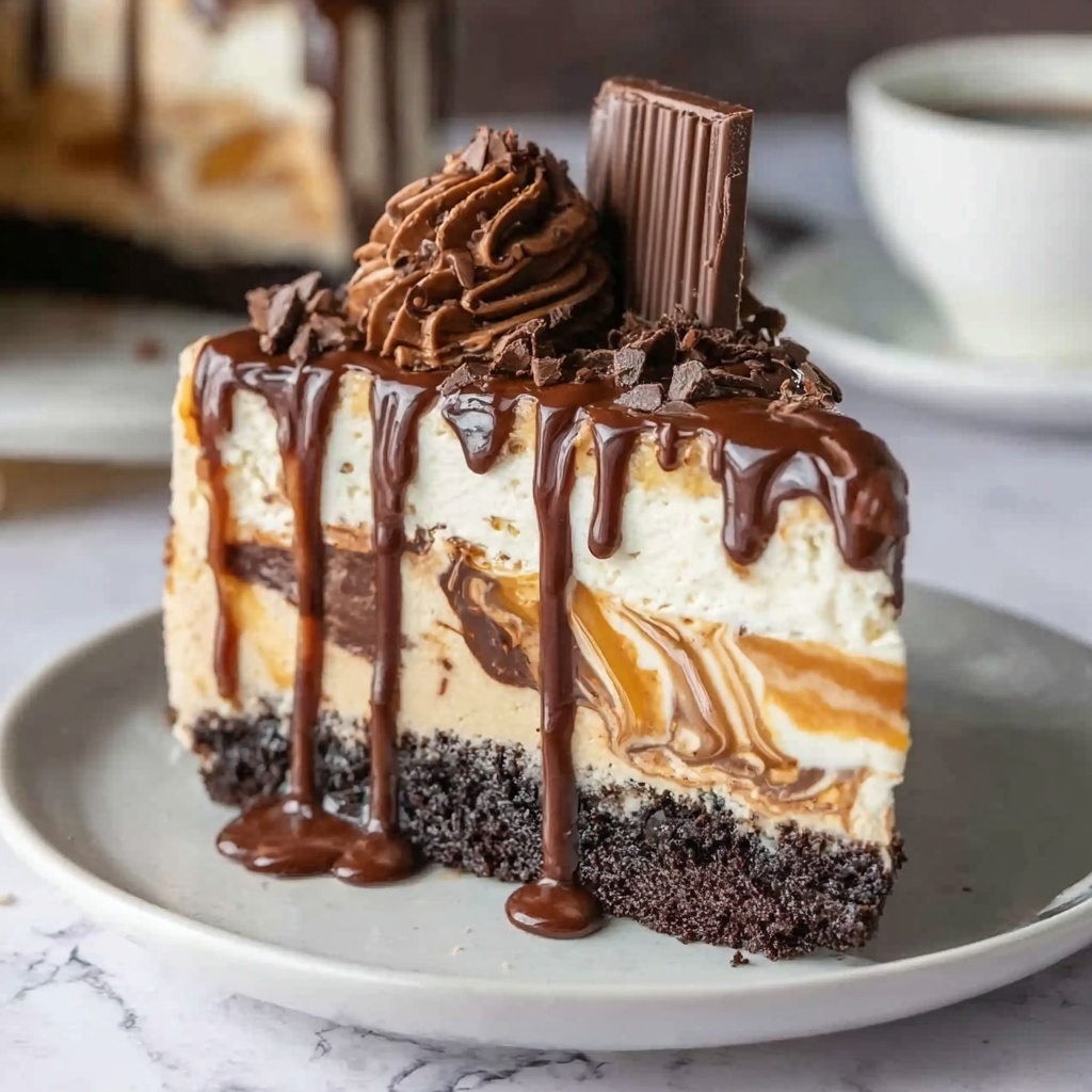 Caramel Chocolate Coffee Cheesecake Recipe - Recipe Image