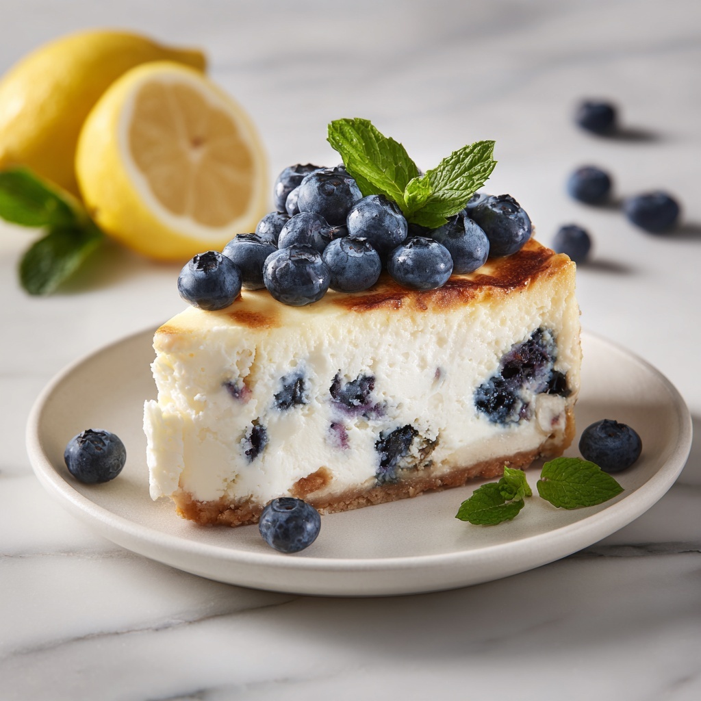 High-Protein Lemon Blueberry Breakfast Bake with Cottage Cheese Recipe - Recipe Image